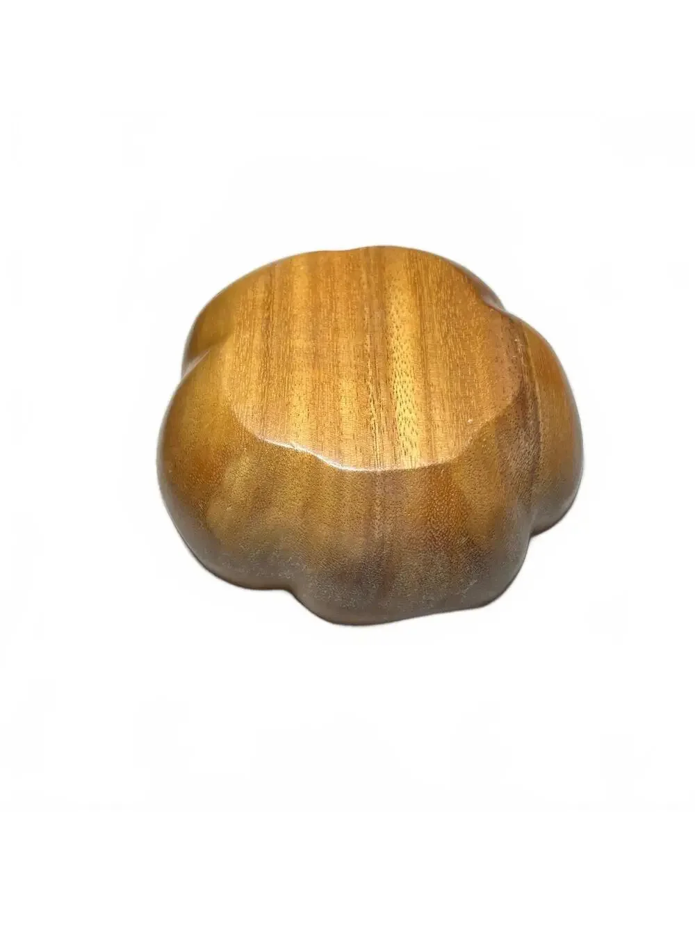 Vintage Handcrafted Monkey Pod Wood Flower-Shaped Bowl